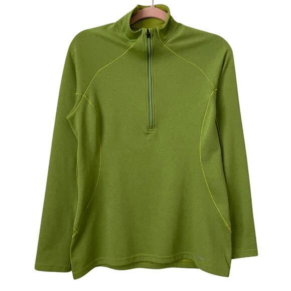 Patagonia Top Womens Small Lime Green Capilene Base Layer Polartec 1/2 Zip - Picture 1 of 12